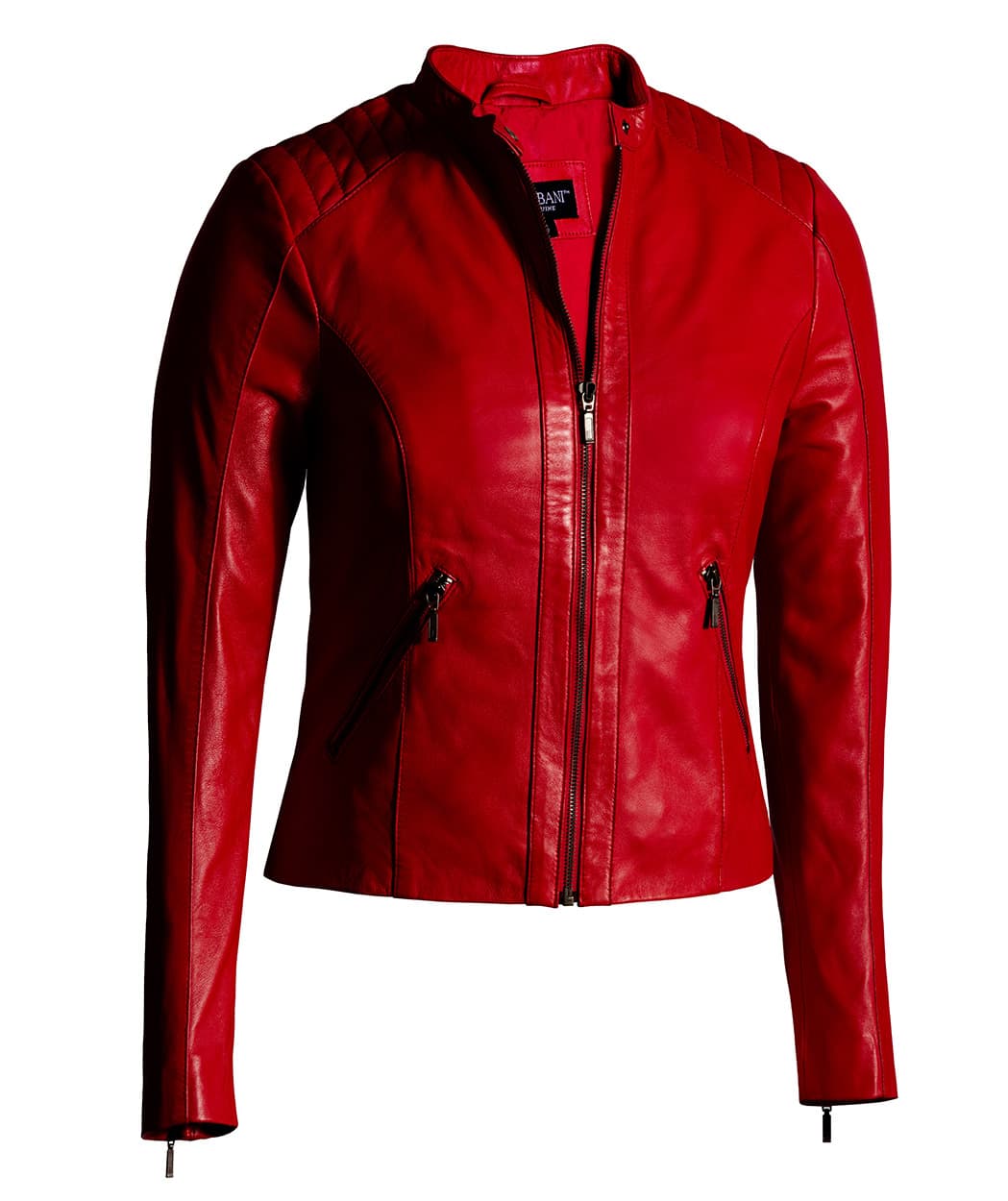 Red Leather Jacket for Women Moto Fashion – Genuine Leather Jacket
