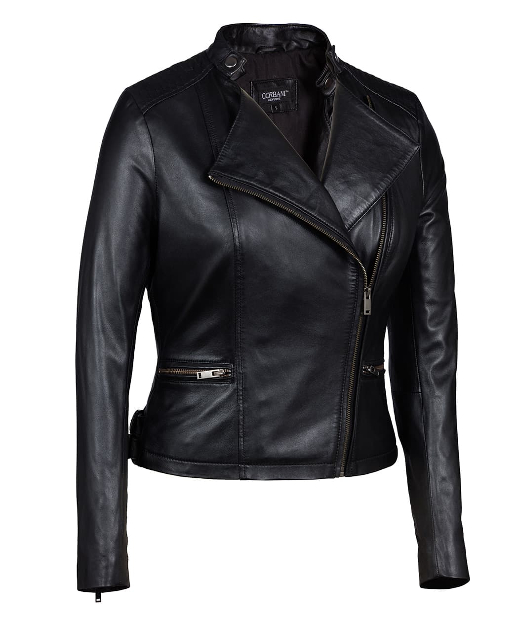 Black Asymmetrical Genuine Leather Jacket Womens – Soft Lambskin