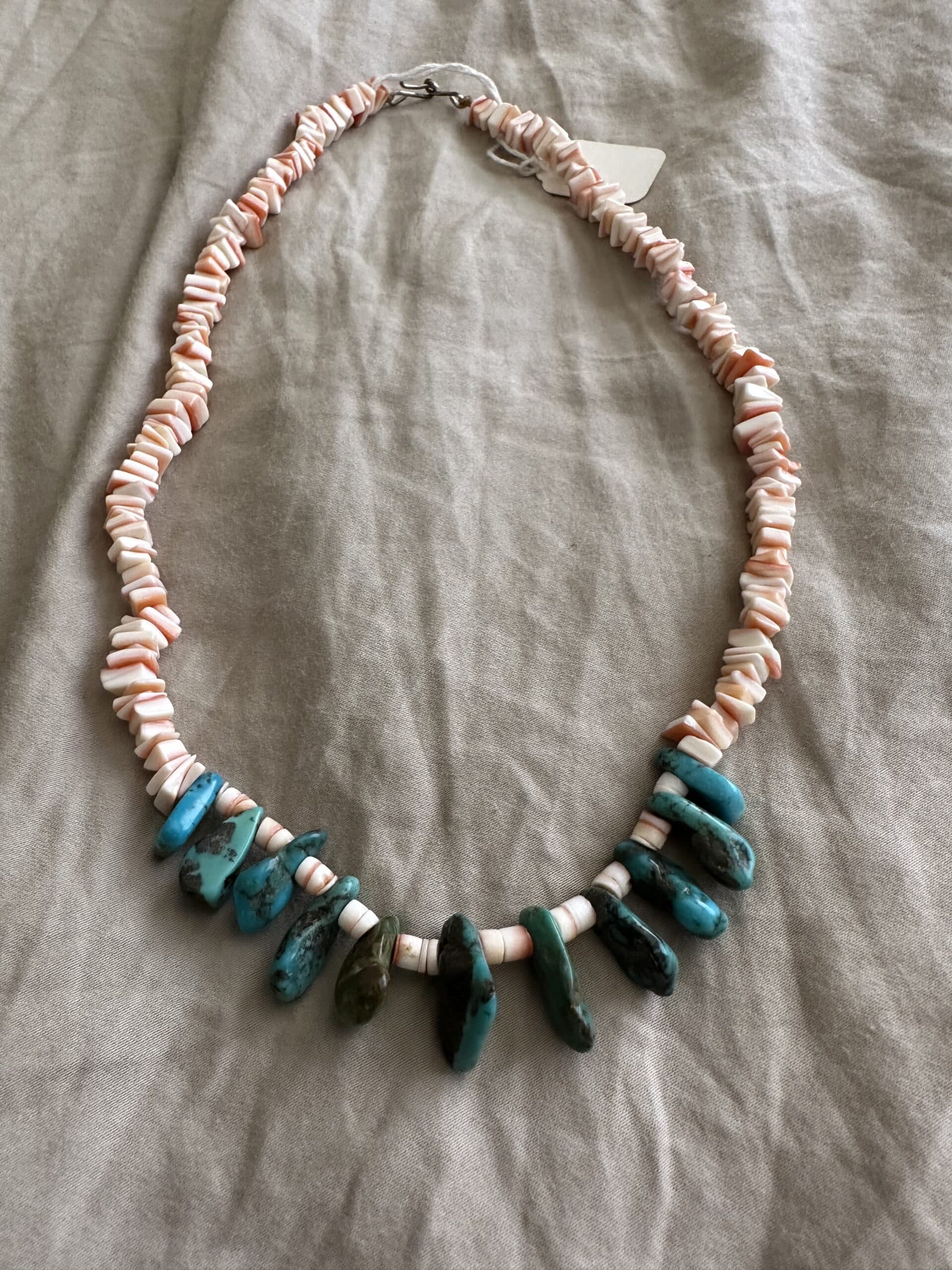 Necklace Spiney Oyster With Kingman Turquoise