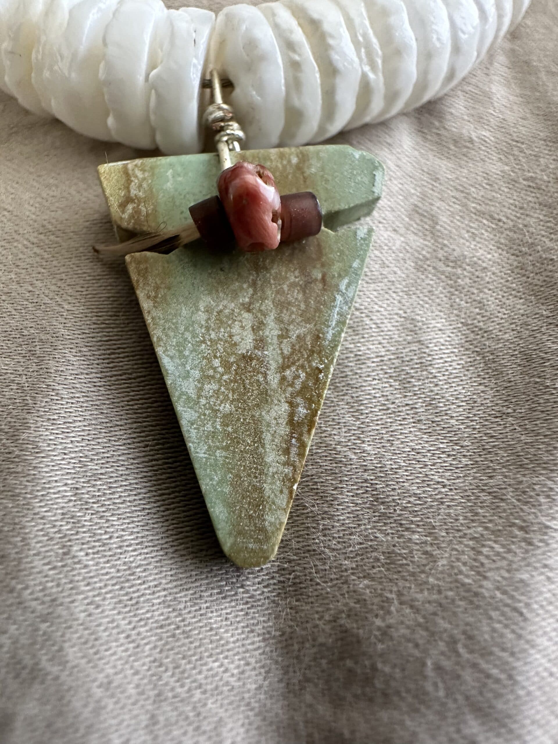 Necklace White With Natural Turquoise pendant thumbnail 2