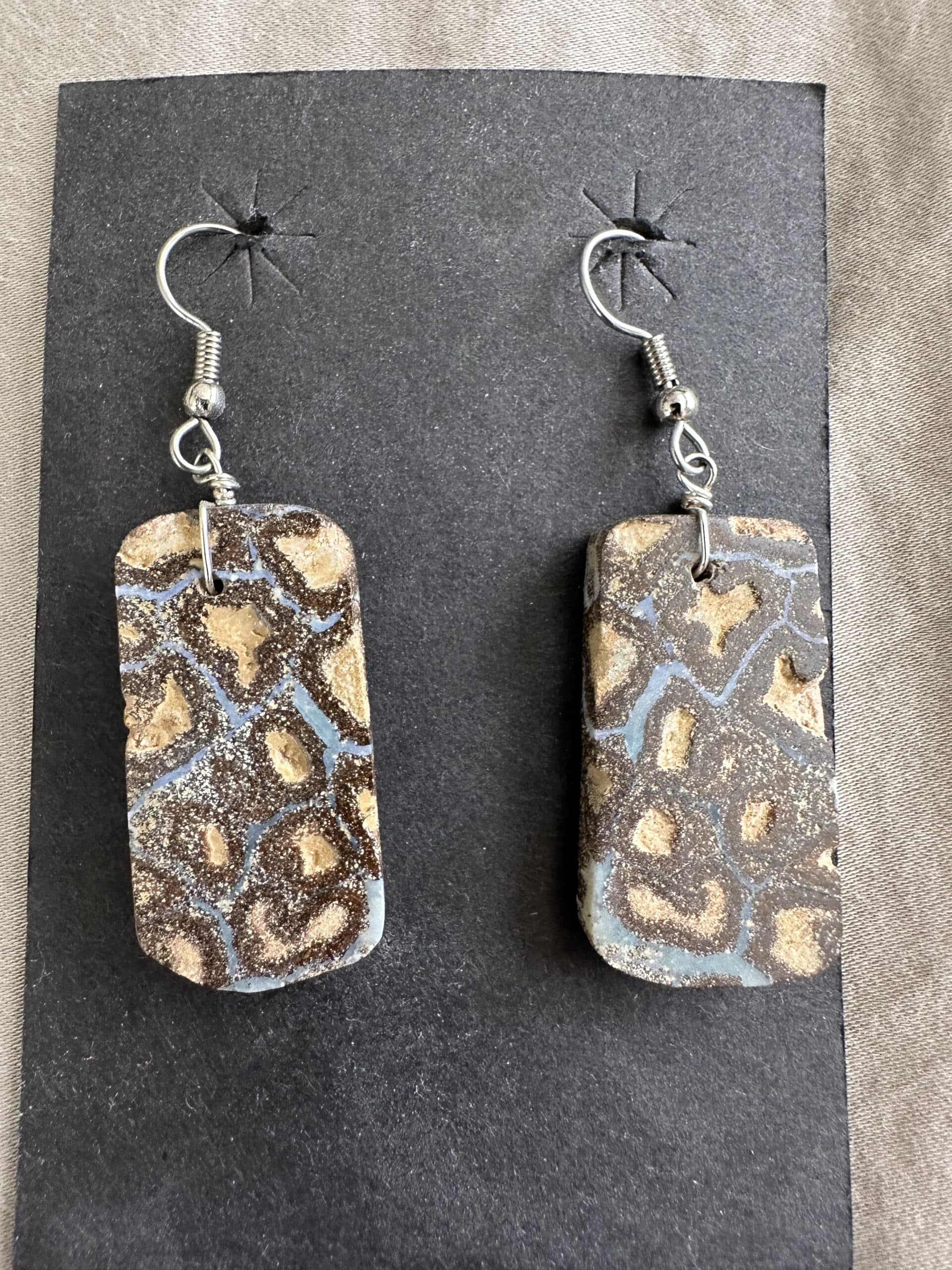 Earrings Boulder Opal Rectangle