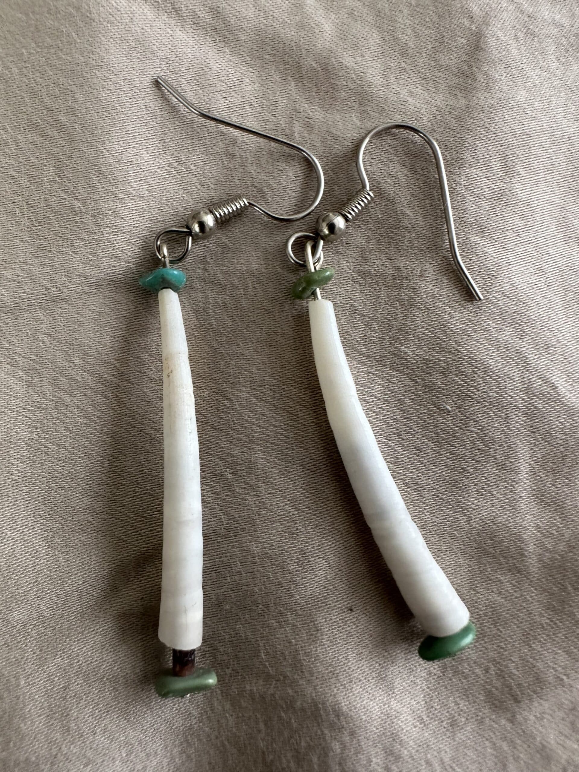 Earrings Dentalium Shell & Turquoise thumbnail 3