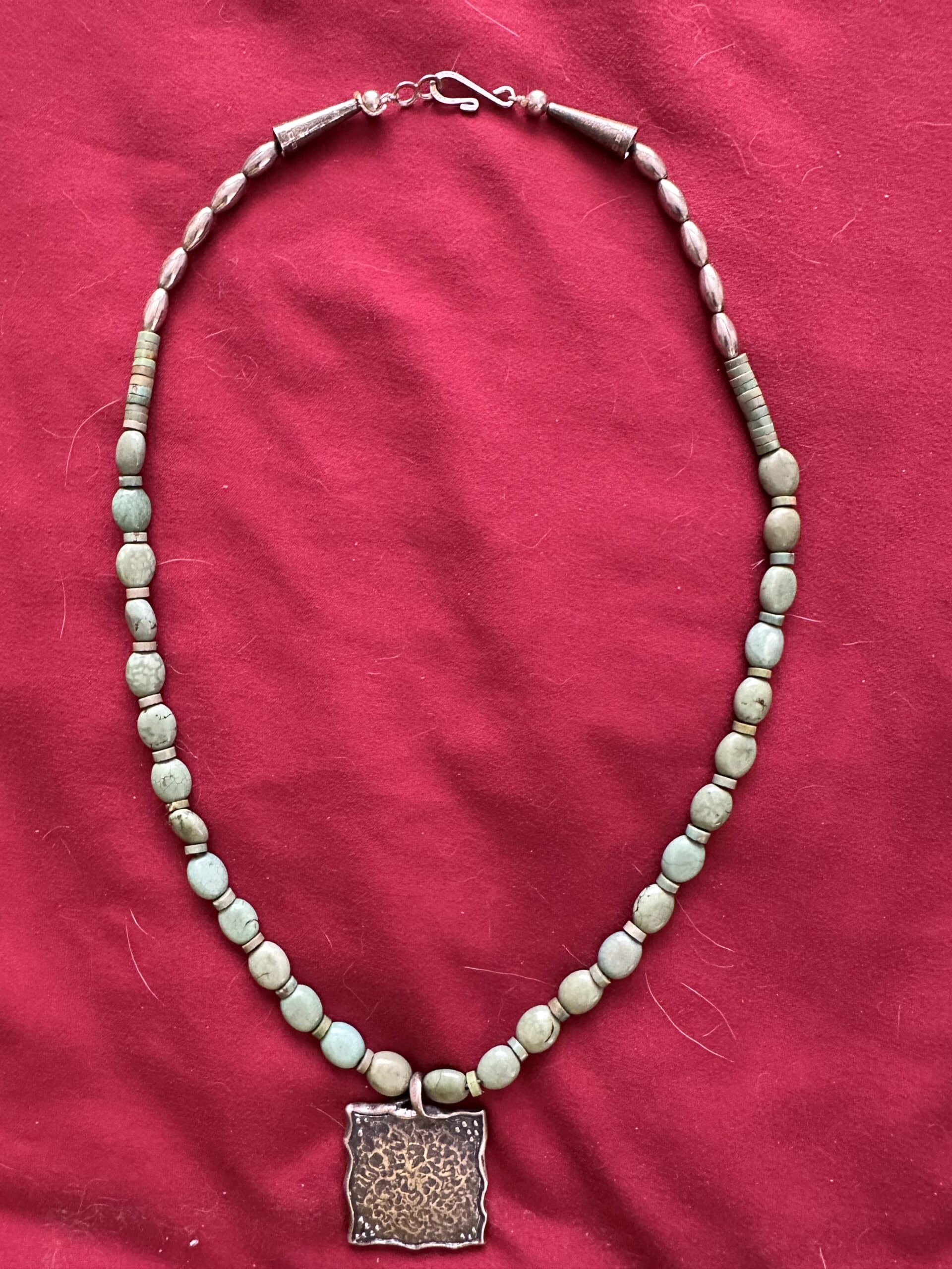 Necklace Turquoise with Silver Pendant