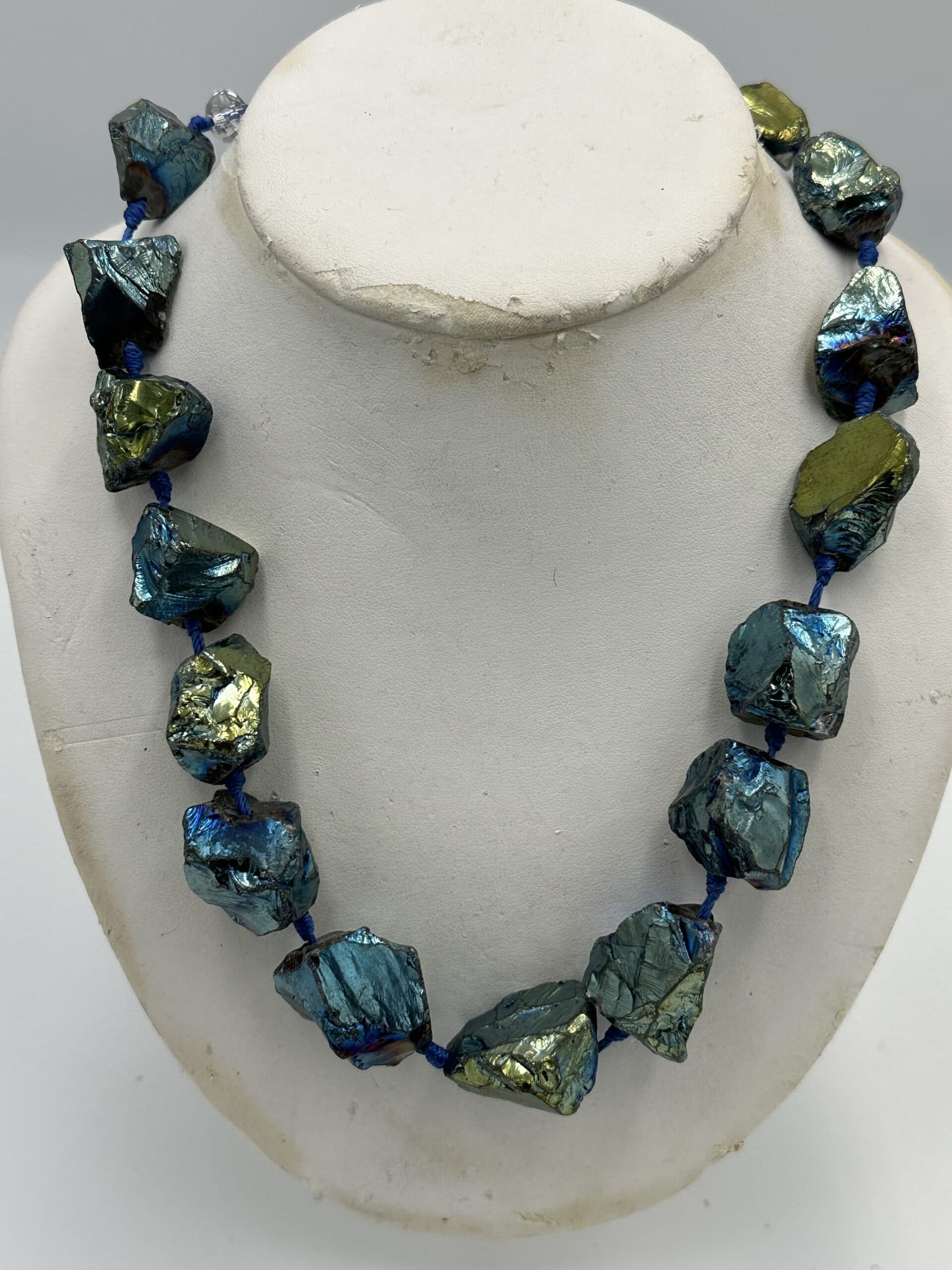 Necklace Raw Titanium Agate Quartz
