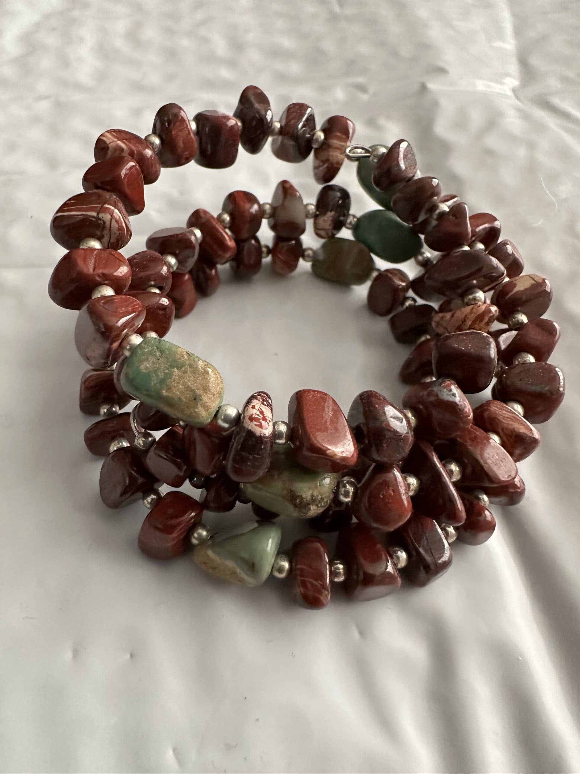 Bracelet Jasper Turquoise and Silver Wrap