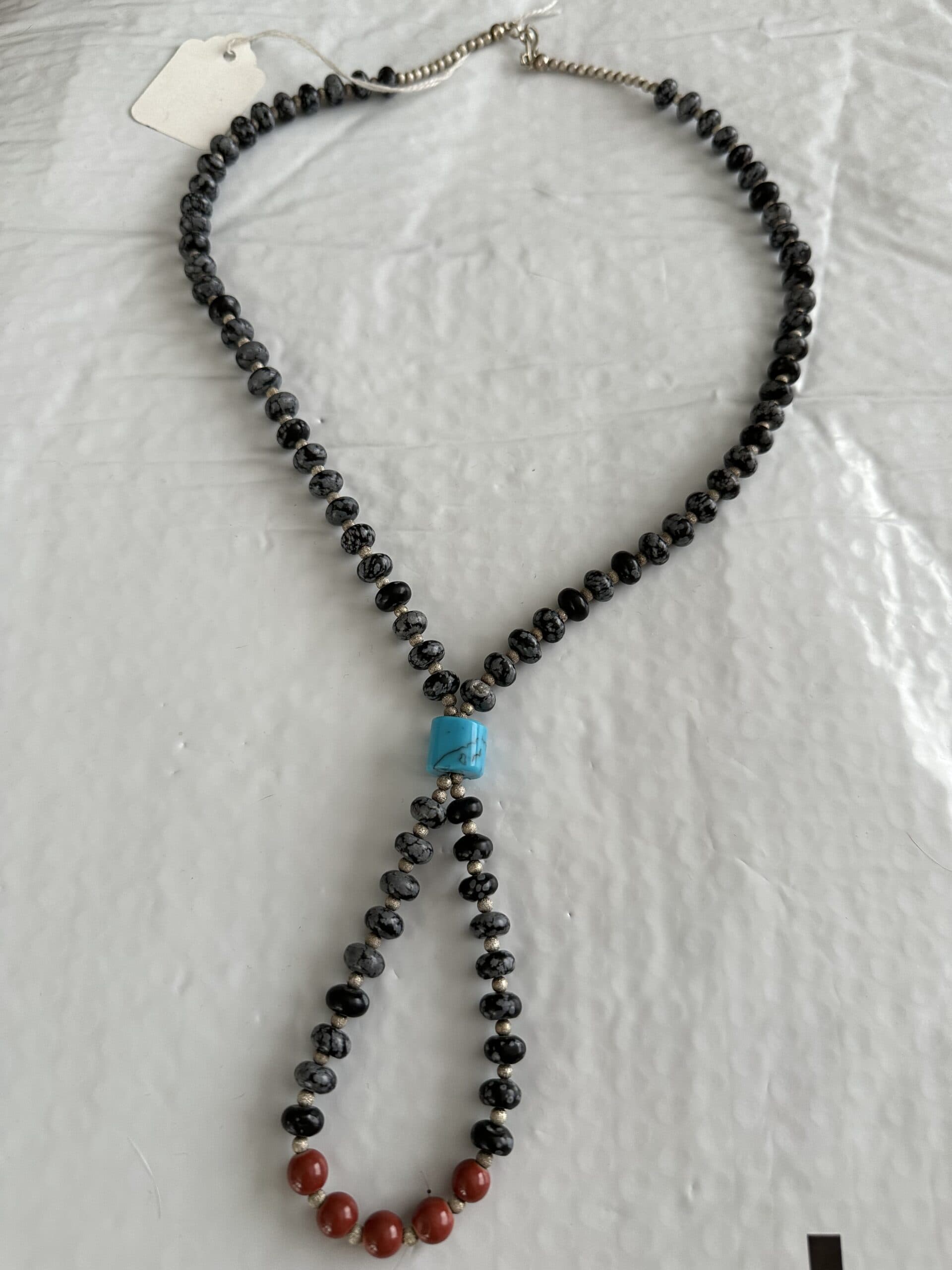 Necklace Obsidian Carnelian