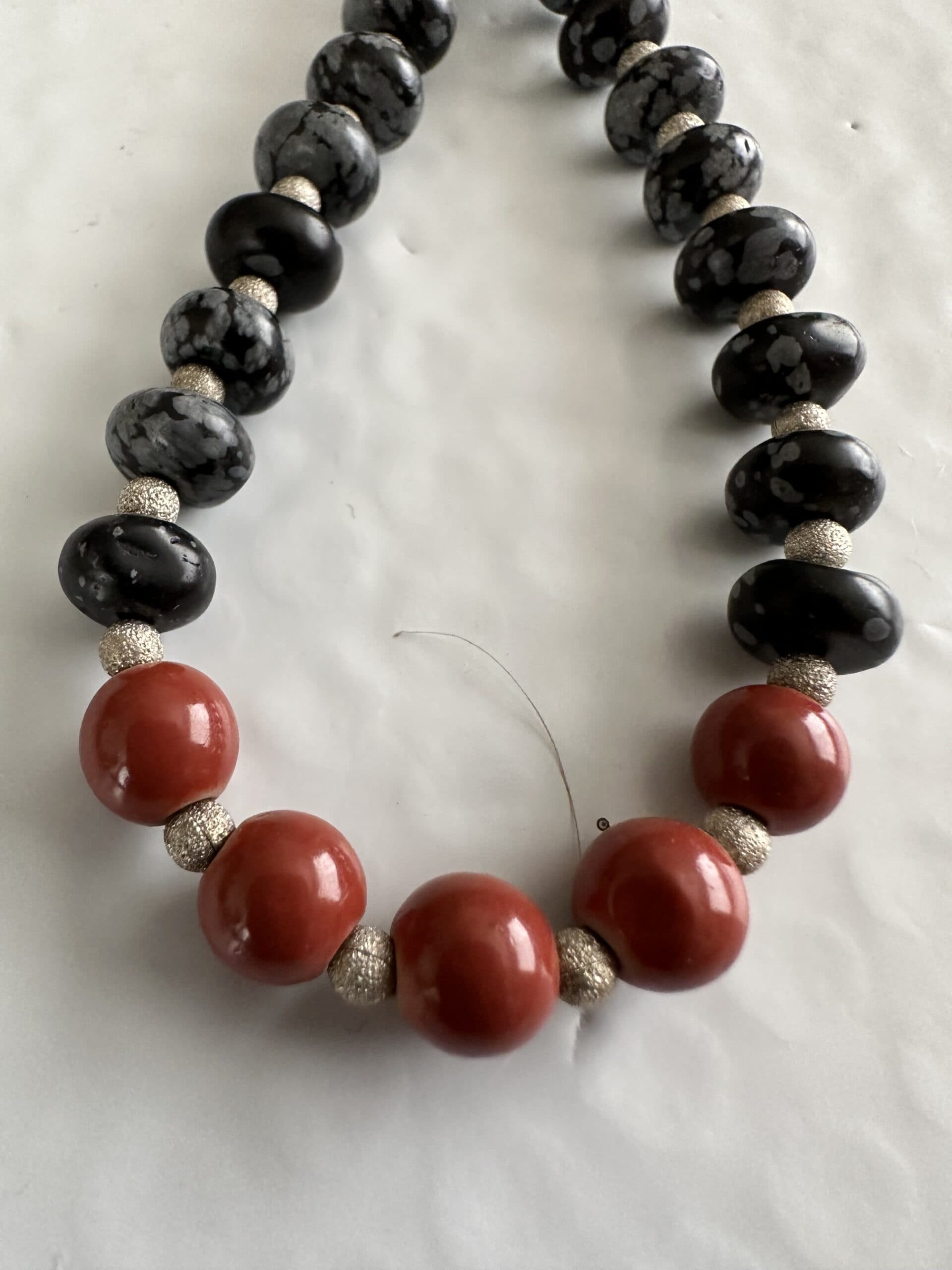 Necklace Obsidian Carnelian thumbnail 2