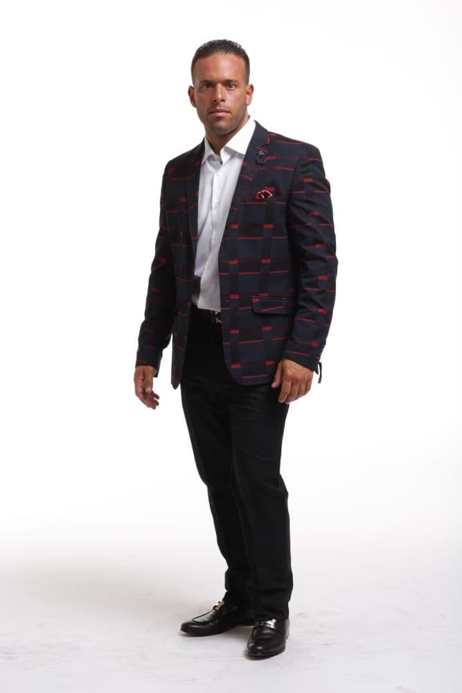 Slim Fit Checked Blazer for Men