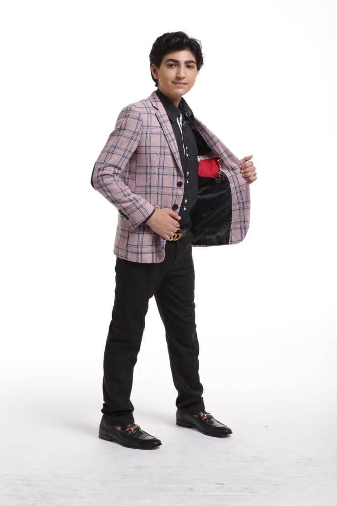Boy’s Plaid Blazers Sports Coat Jacket by Elie Balleh thumbnail 4