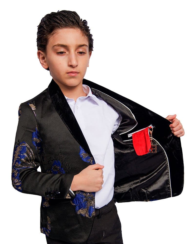 Floral Dinner Blazers Sports Coat Jacket for Boys thumbnail 3