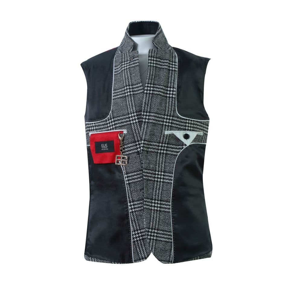 Slim Fit Windowpane Blazers Sports Coat Jacket for Boys thumbnail 3