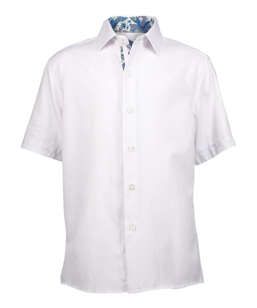 Blue Tonal Short Sleeve Shirt Solid
