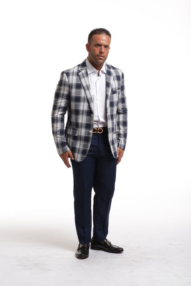 Men’s Slim Fit Checked Blazer By Elie Balleh
