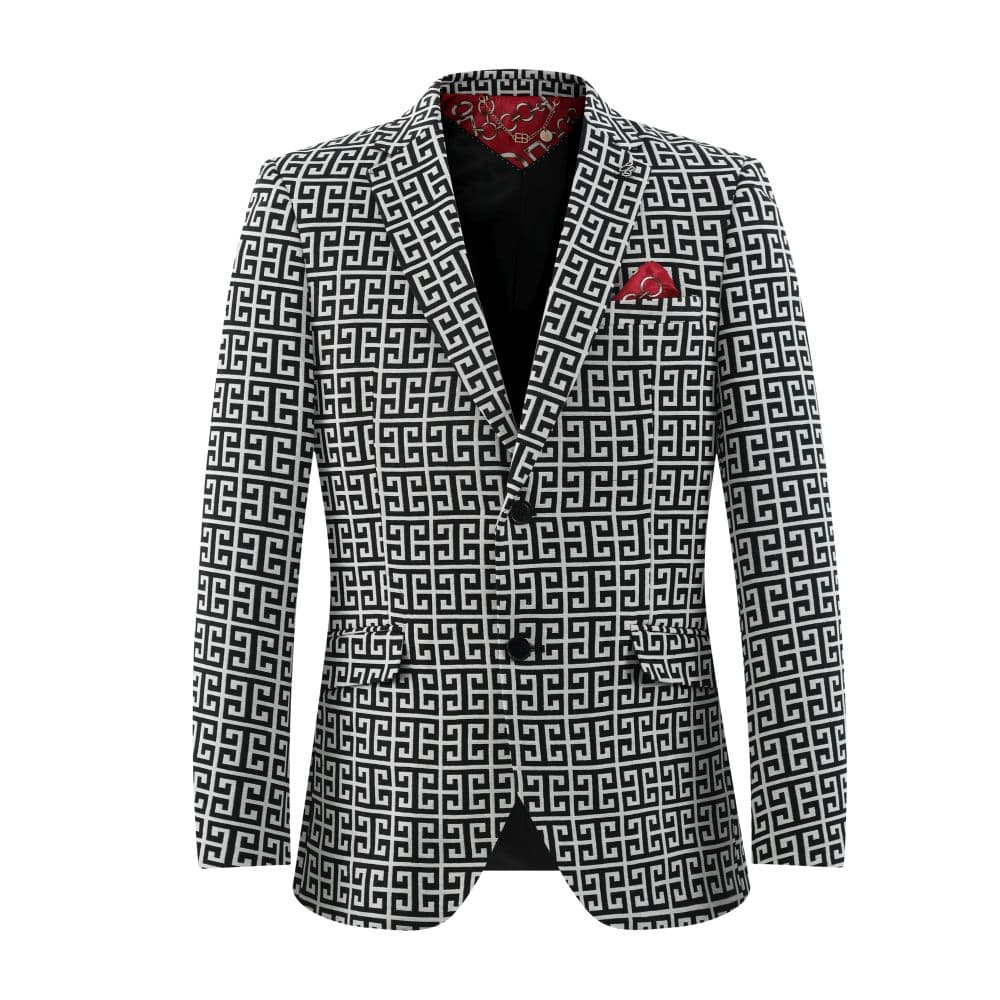 Men’s Logo Brocade Blazer Sports Coat