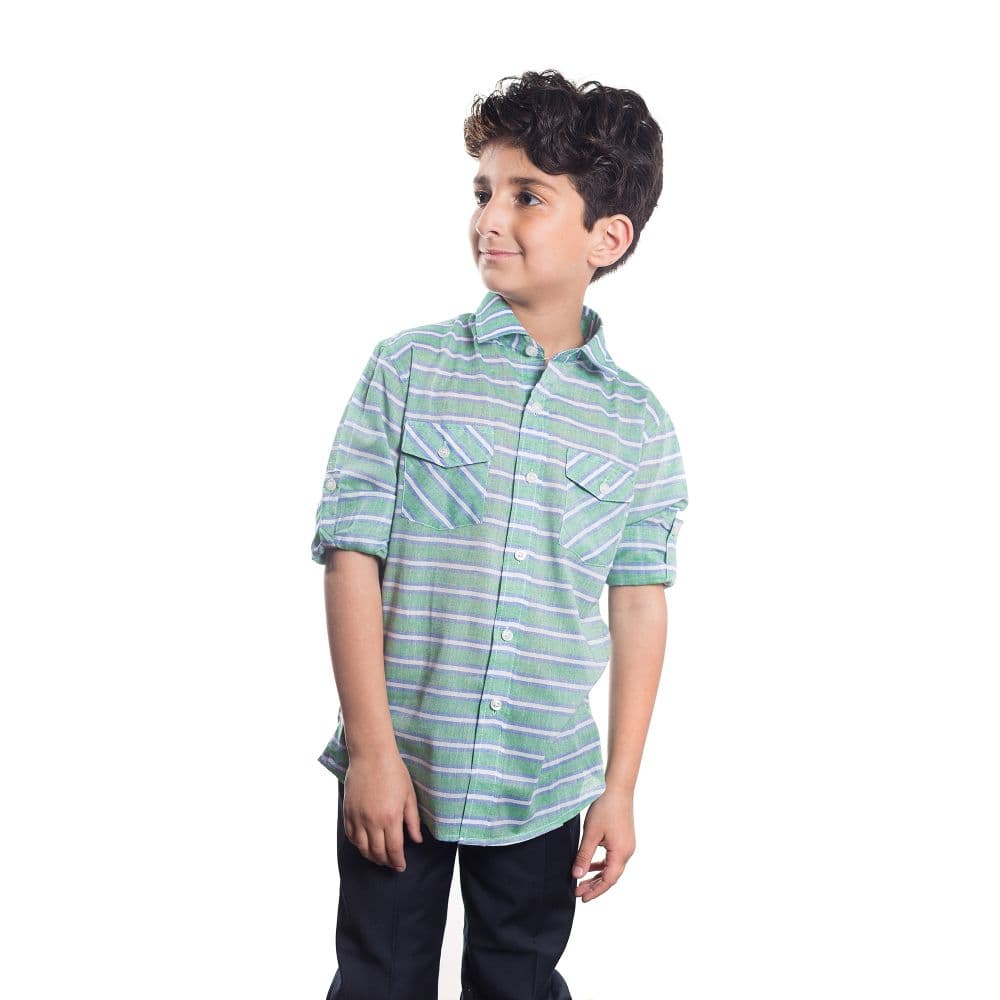 Elie Balleh Boys Slim Fit Striped Button-Down Shirt thumbnail 2
