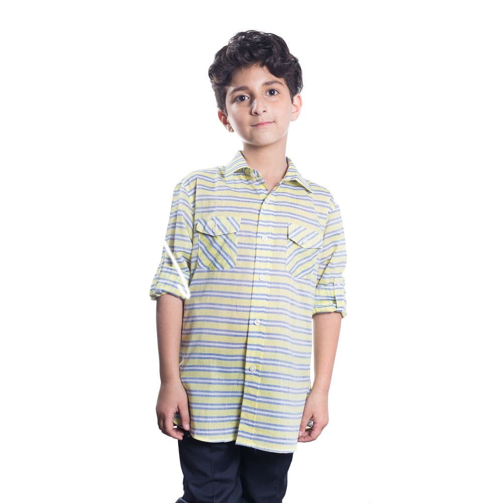 Elie Balleh Boys Slim Fit Striped Button-Down Shirt thumbnail 3