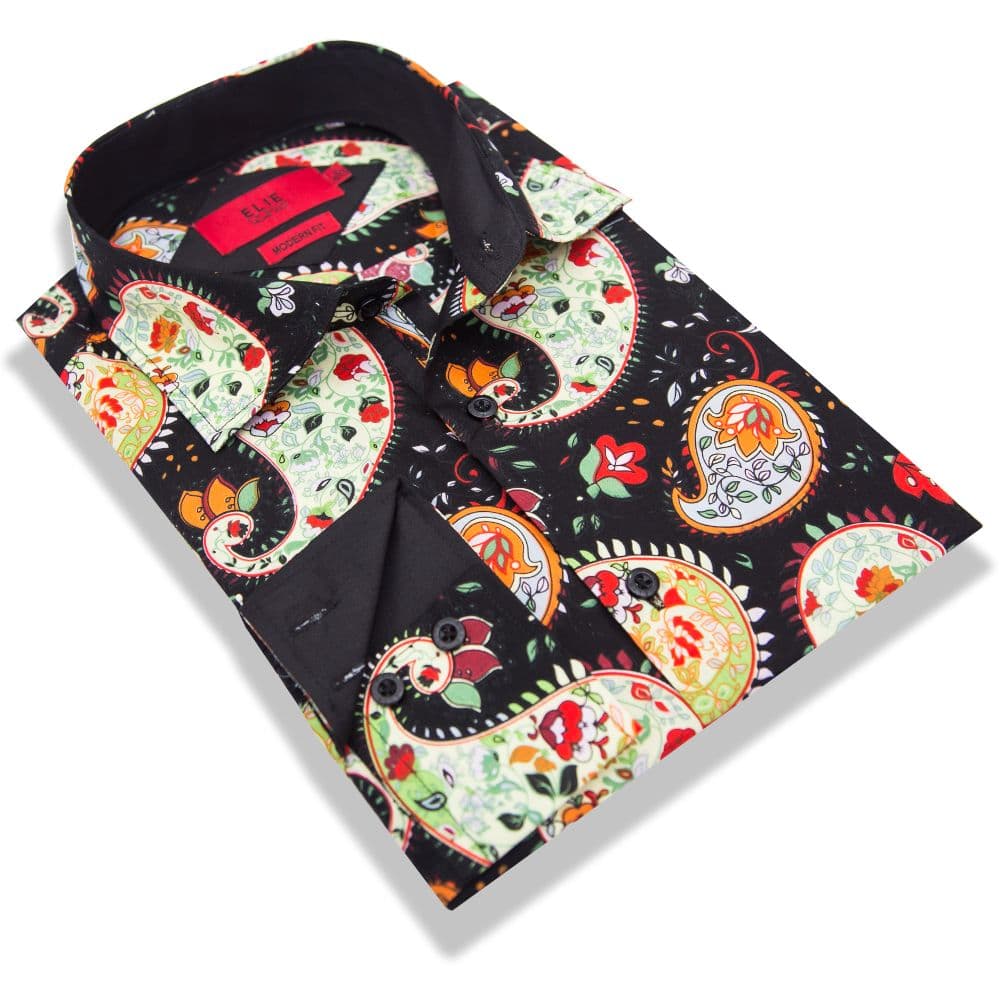Elie Balleh Boys Slim Fit Paisley Dress Shirt thumbnail 2