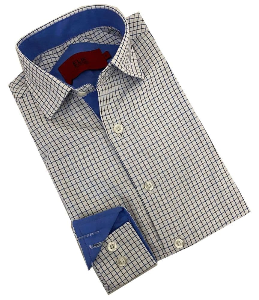 Navy Plaid Short Sleeve Button-Down Shirt