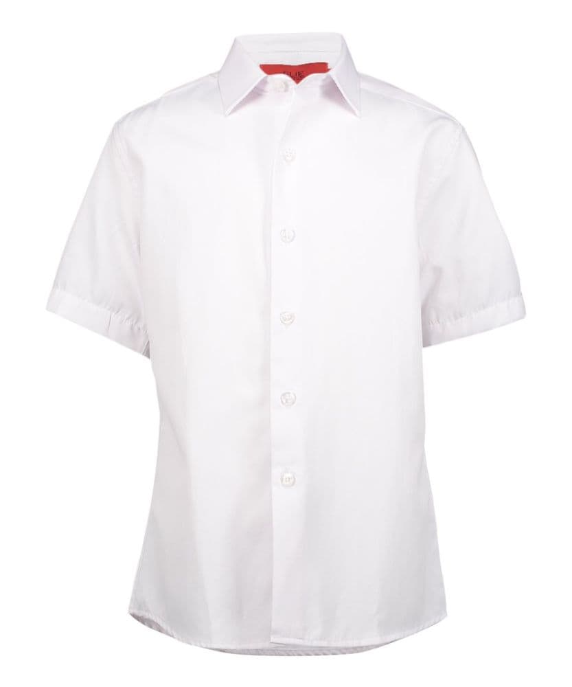 White Tone-On-Tone Short Sleeve Shirt for Men