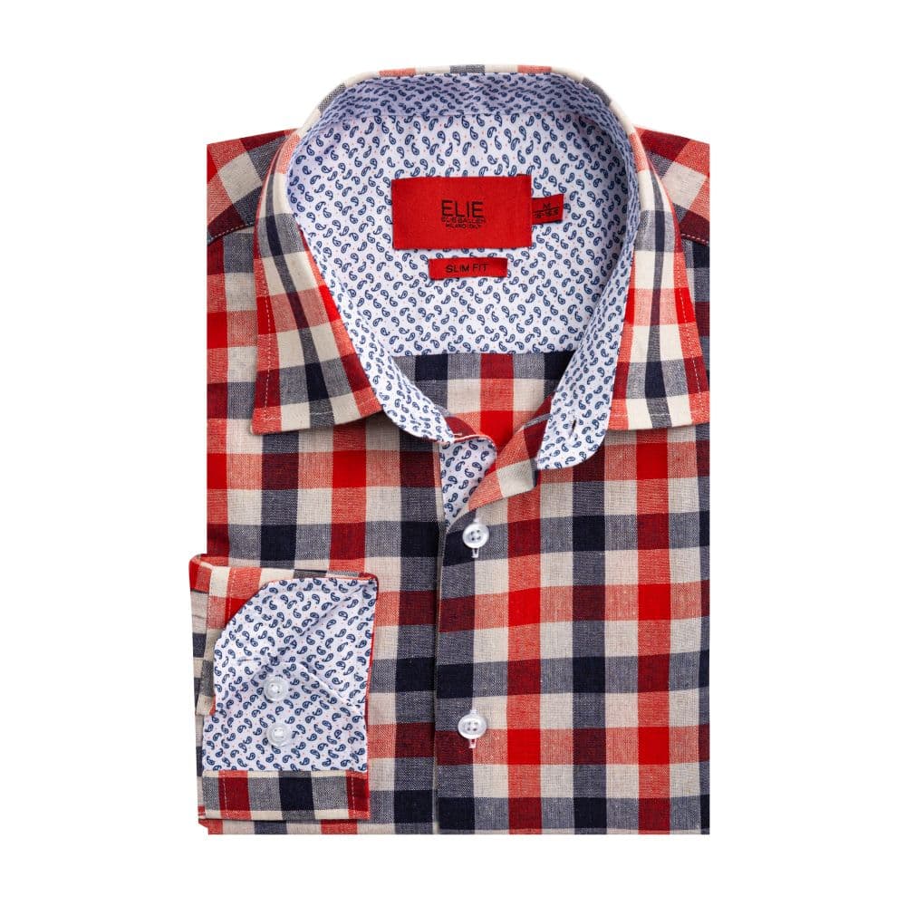 Gingham Plaid Slim Fit Shirt By Elie Balleh thumbnail 2