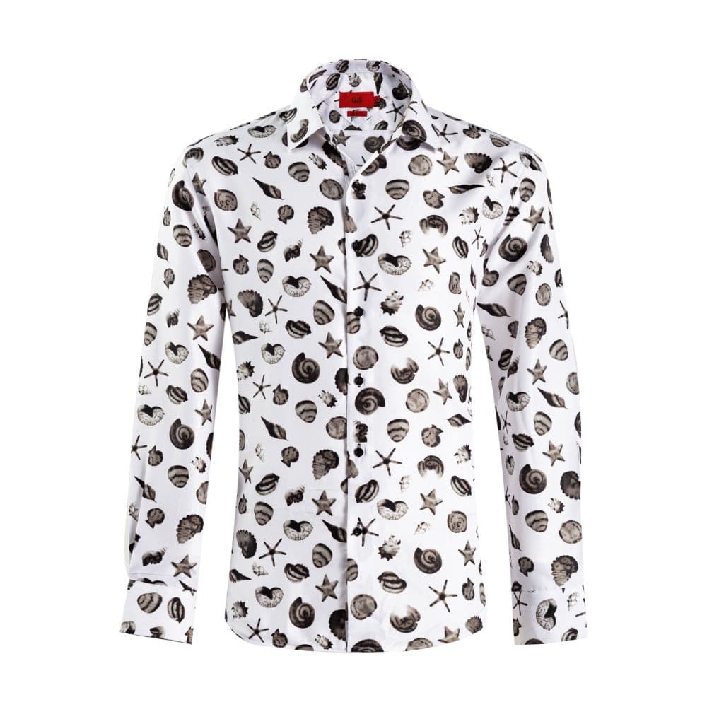 Elie Balleh Boys Slim Fit Sea Shell Print Shirt