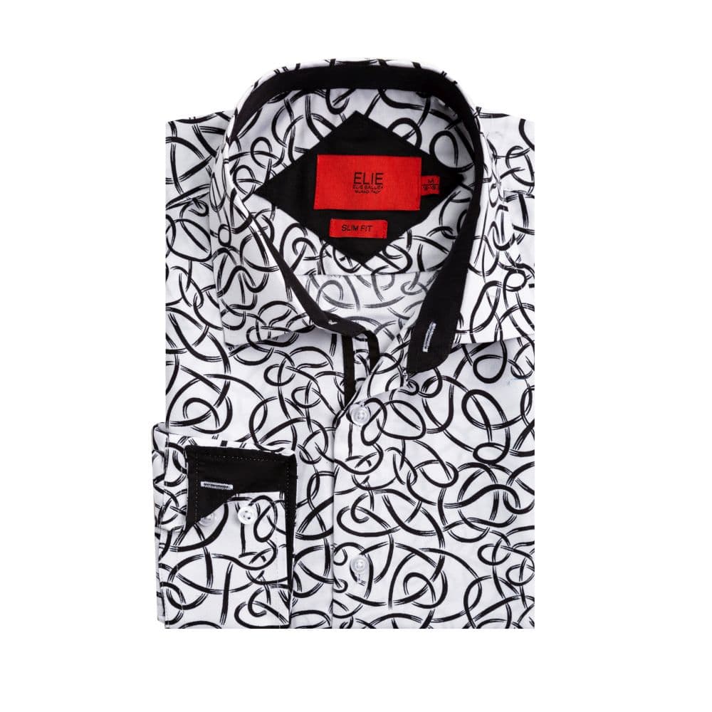 Elie Balleh Boys Slim Fit Swirl Print Button-Down Shirt thumbnail 2