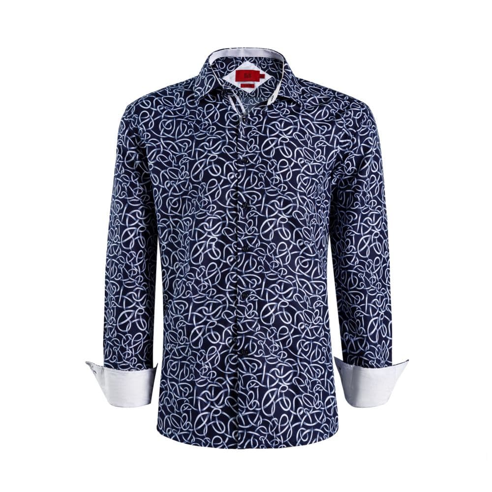 Elie Balleh Boys Slim Fit Swirl Print Button-Down Shirt thumbnail 3