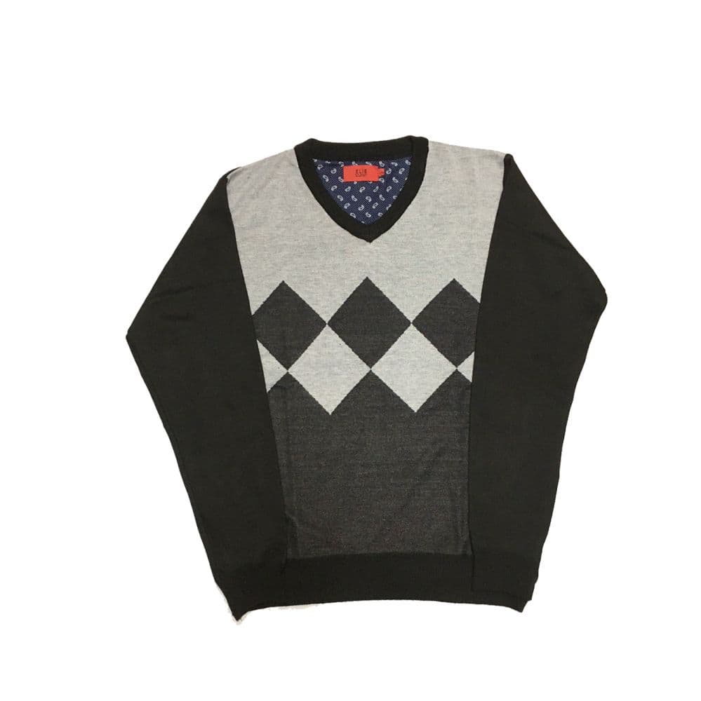 Elie Balleh Boys Argyle V Neck Sweater