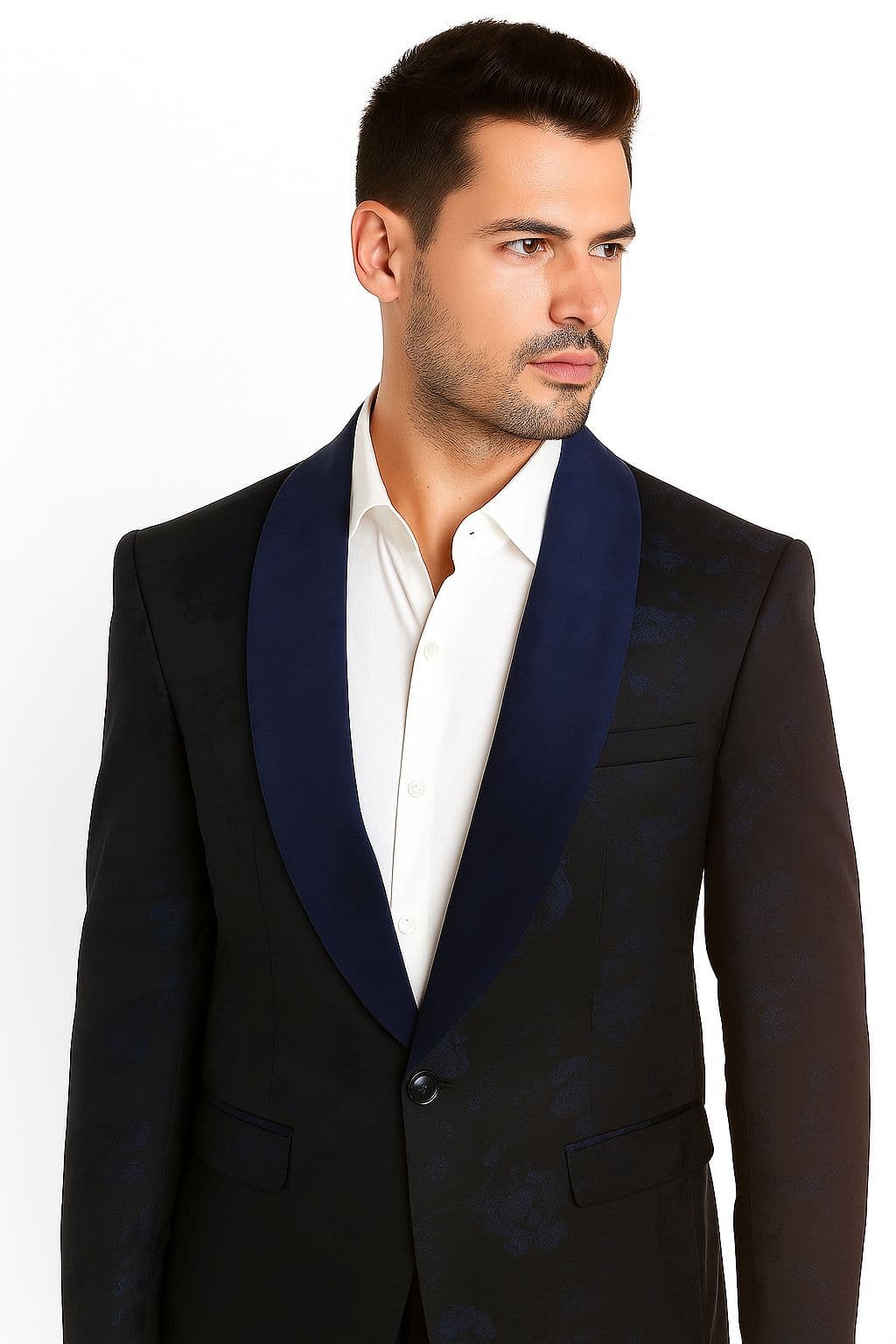 Men’s Floral Shawl Collar Blazer By Elie Balleh thumbnail 3