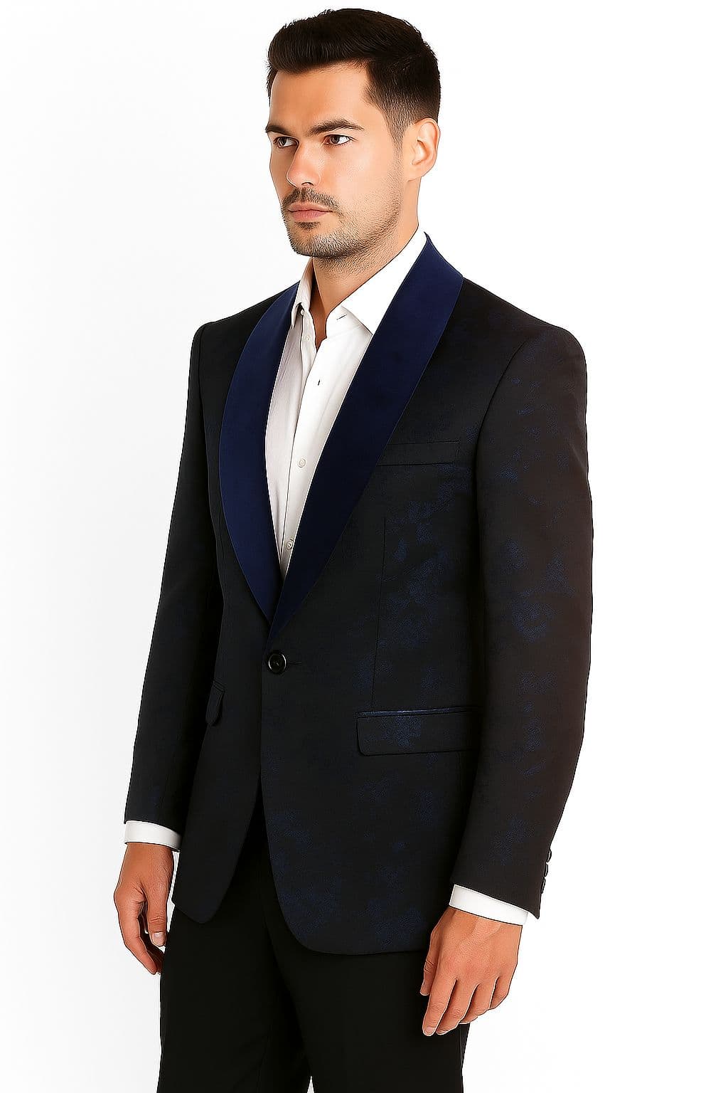 Men’s Floral Shawl Collar Blazer By Elie Balleh thumbnail 2