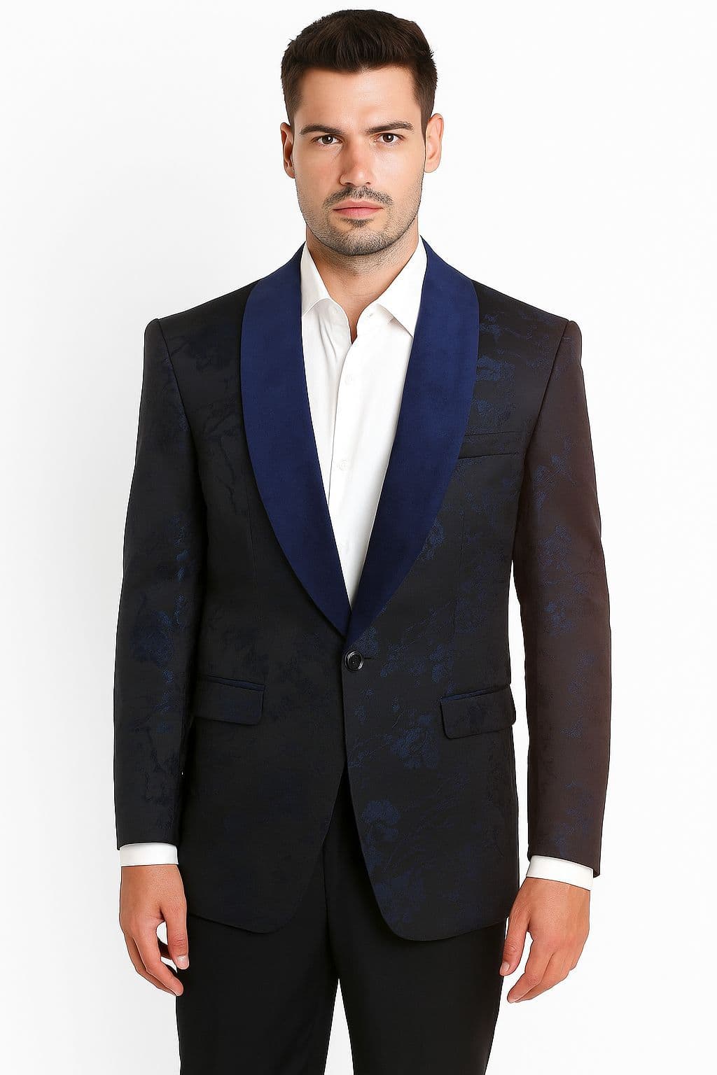 Men’s Floral Shawl Collar Blazer By Elie Balleh