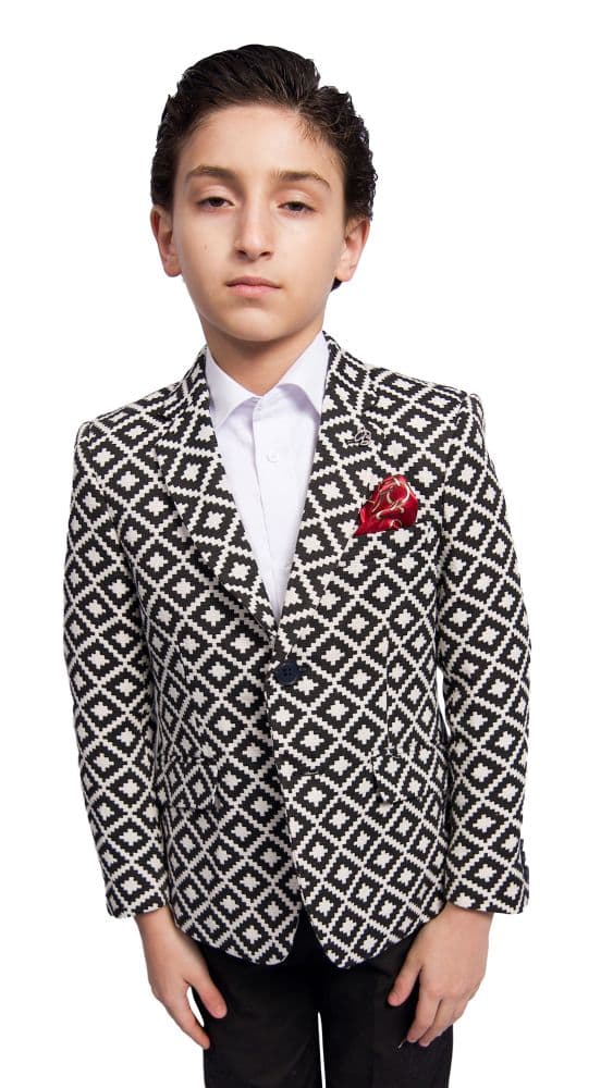 Elie Balleh Boy’s Stamp Boucle Blazers Sports Coat Jacket