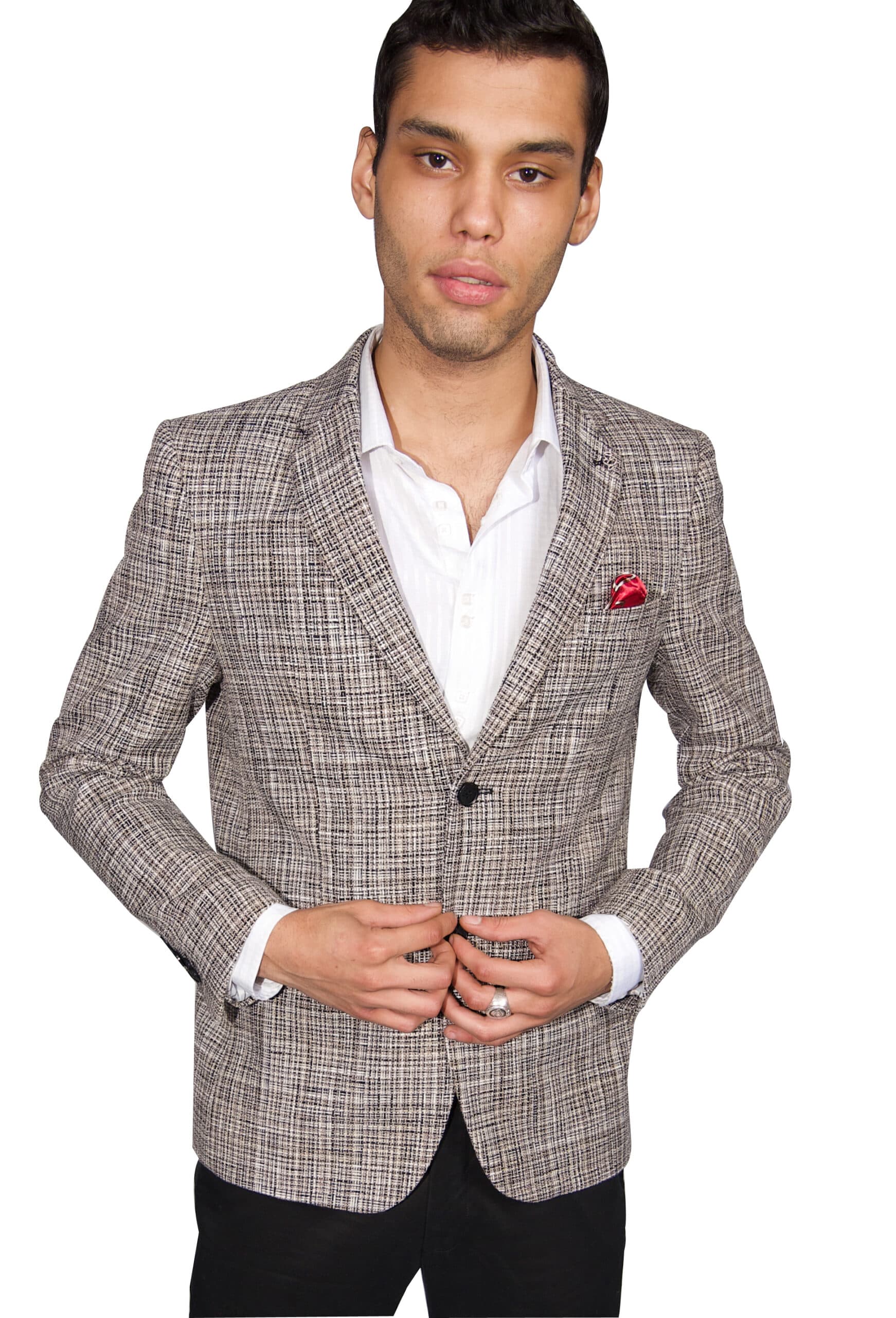 Textured Single-Breasted Blazer By Elie Balleh