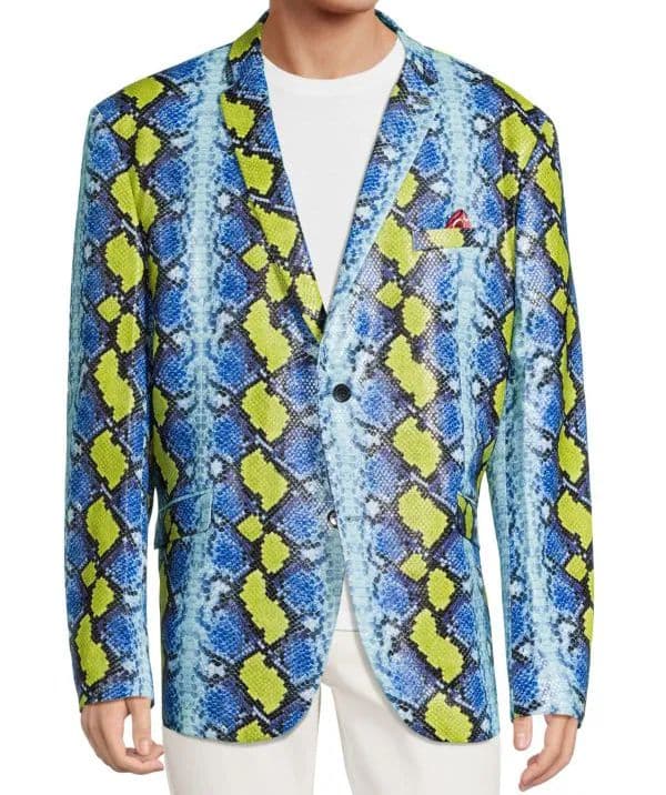 Elie Balleh Boys Snakeskin Jacket Print Blazer