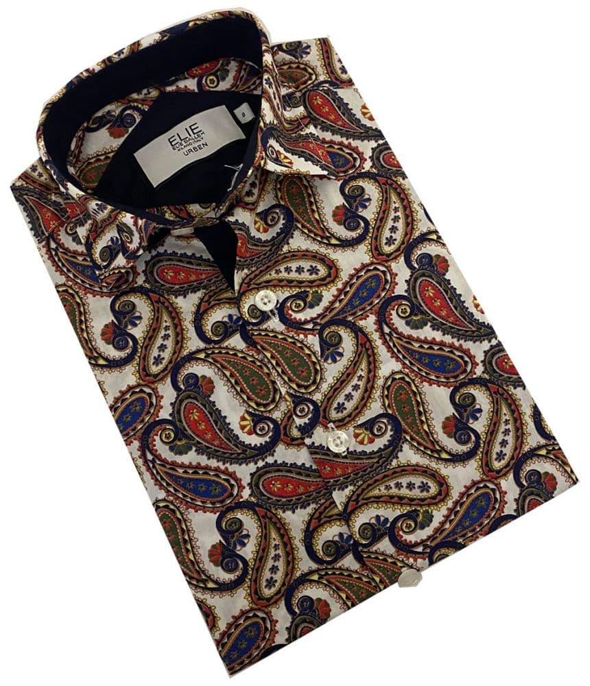 Elie Balleh Boy’s Royal Paisley Button Down Shirt