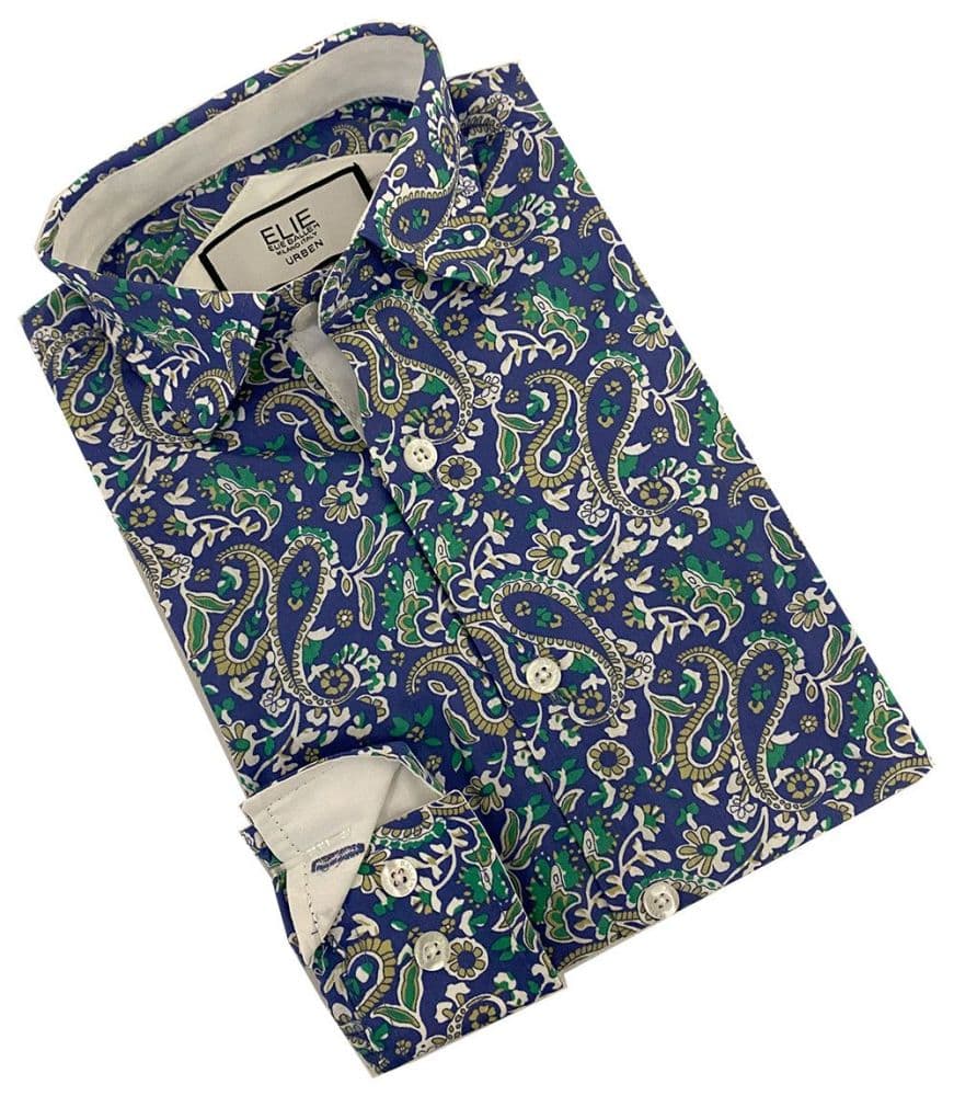 Elie Balleh Boy’s Blue Paisley Shirt