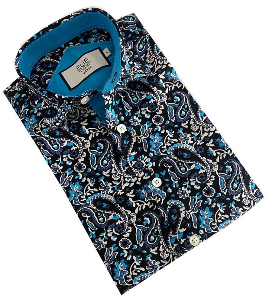 Elie Balleh Boy’s Blue Paisley Shirt thumbnail 2