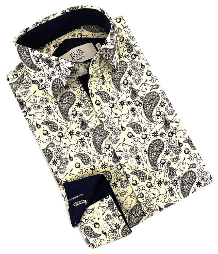 Elie Balleh Boy’s White Paisley Shirt