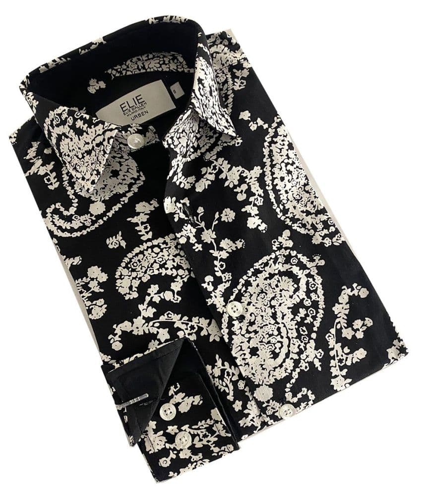 Elie Balleh Boy’s Navy Paisley Short Sleeve Shirt: Timeless Style