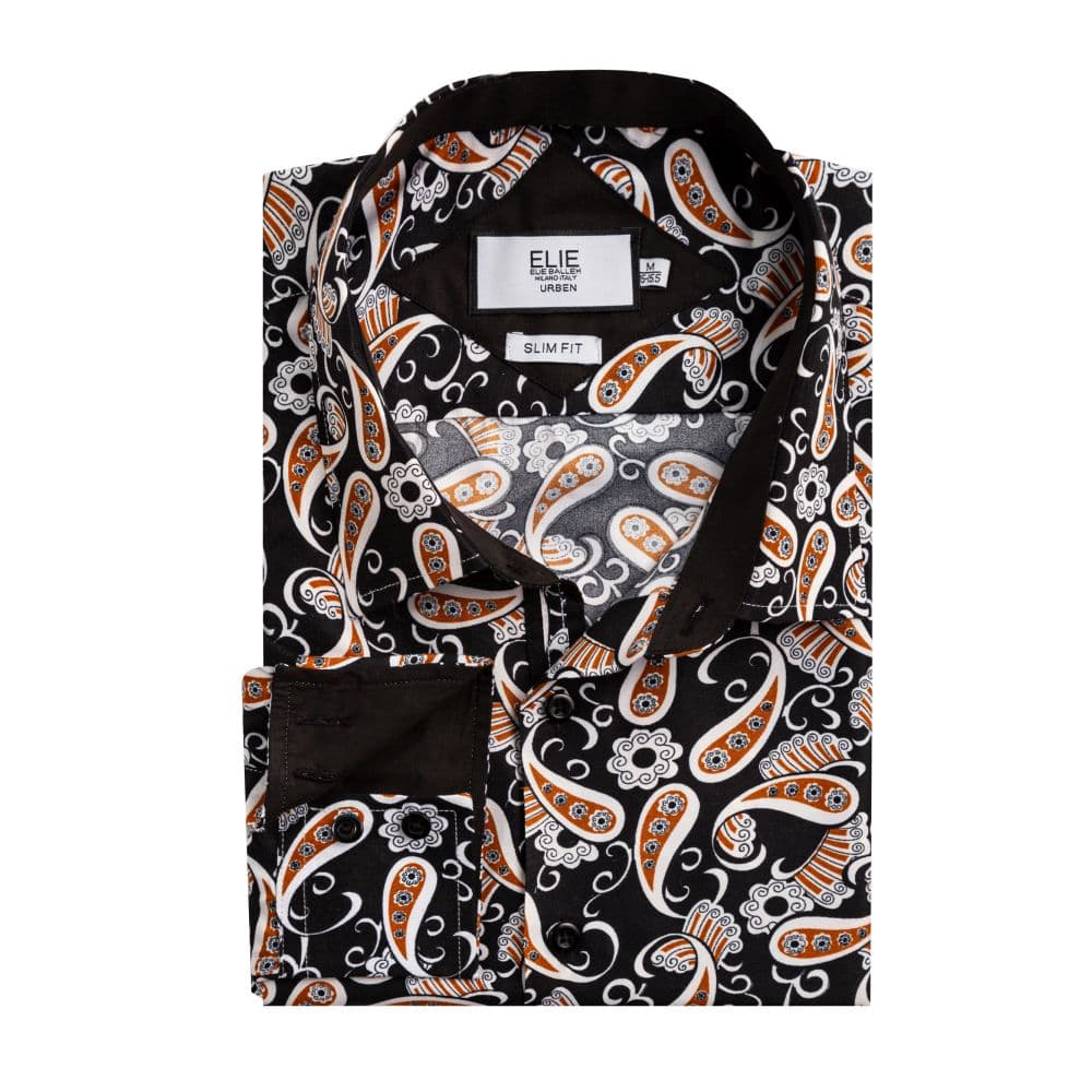 Trendy Slim Fit Paisley Sport Shirt thumbnail 2