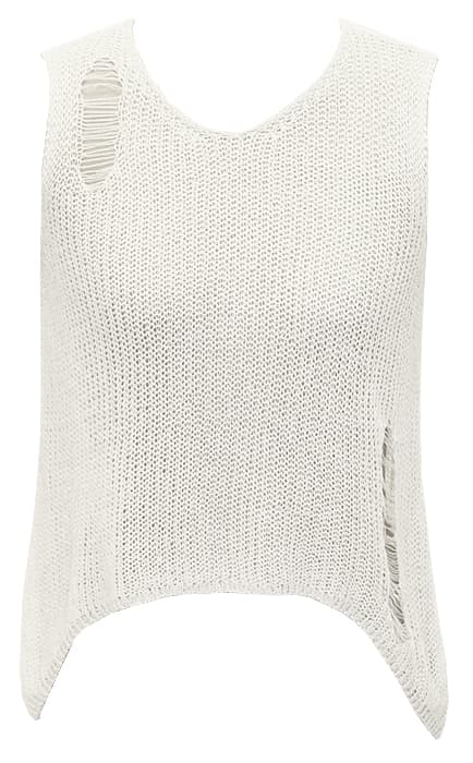 FOK062 Sleeveless Knitted Top