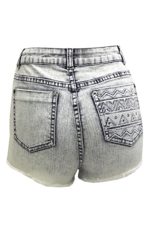 FSH0365 Denim Short with Embroided Design thumbnail 2