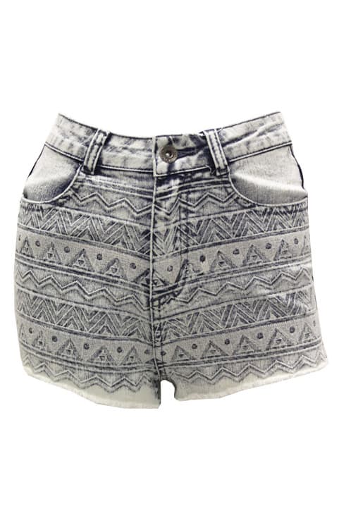 FSH0365 Denim Short with Embroided Design