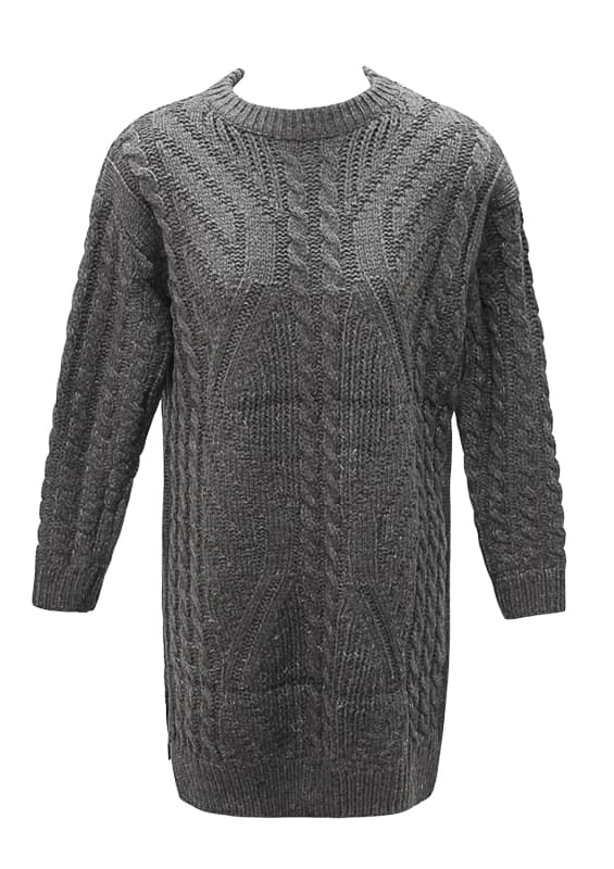 FOK0639 Longsleeve Knitted Long Top thumbnail 4