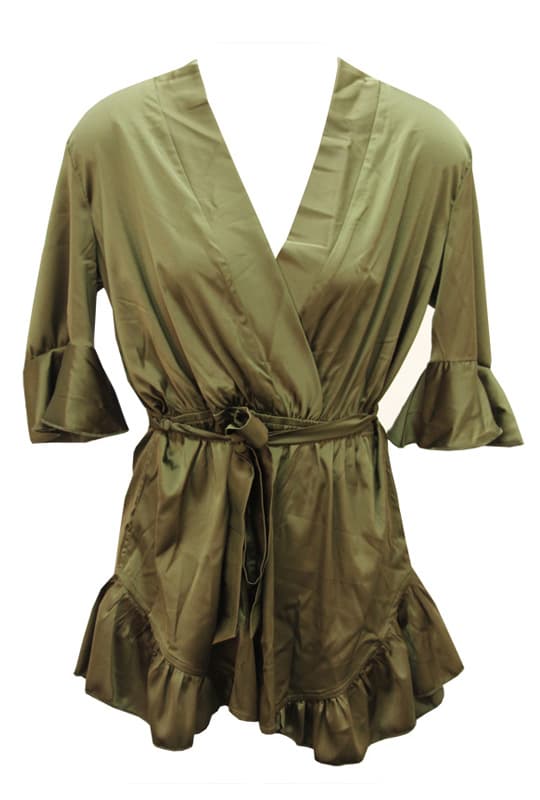 FD1012 Satin Kimono Pantsuit Short thumbnail 3