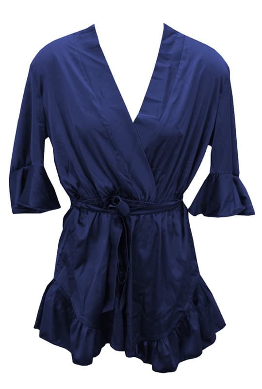 FD1012 Satin Kimono Pantsuit Short