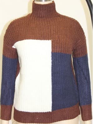 FOK0683 Contrast Knitted Jumper thumbnail 3