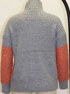 FOK0683 Contrast Knitted Jumper thumbnail 2