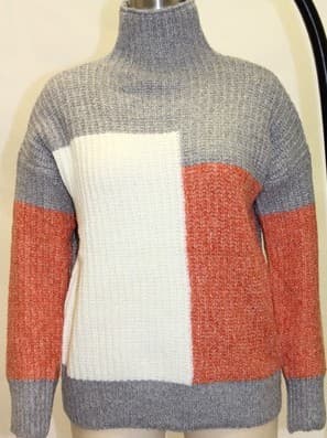FOK0683 Contrast Knitted Jumper