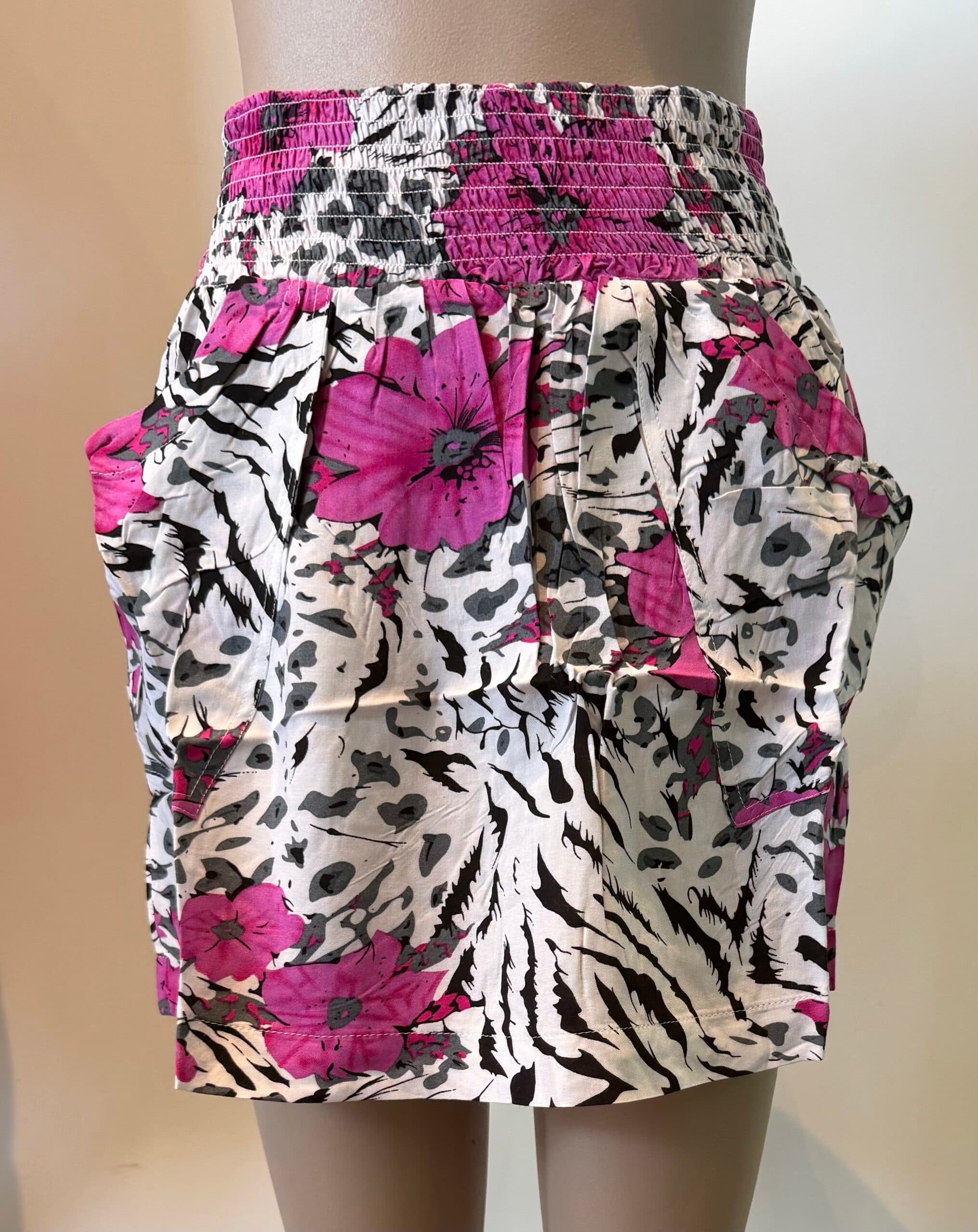 FOSK0486-Zipped floral skirt